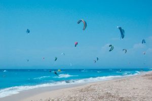 Kitesurfing in Windmills in Lefkada