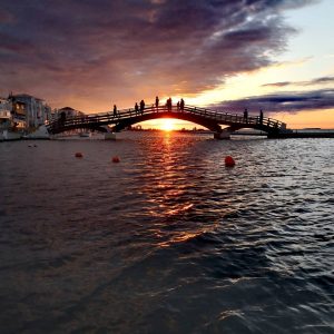 Lefkada Town Sunset over the lagoon