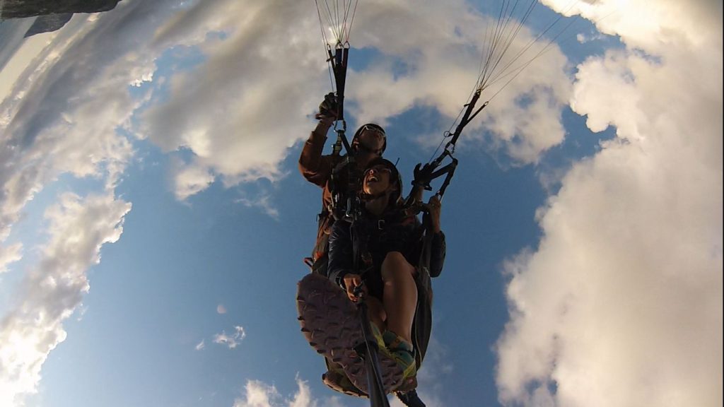 Paragliding into the clouds!