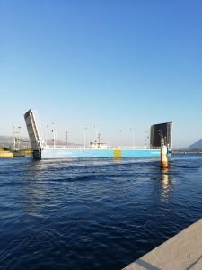 Ponte mobile all'entrata isola Lefkada