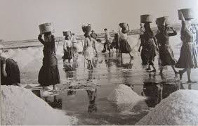 Women at work in the saltpans of Lefkada